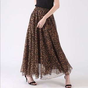 LEOPARD MAXI SKIRT - NWT